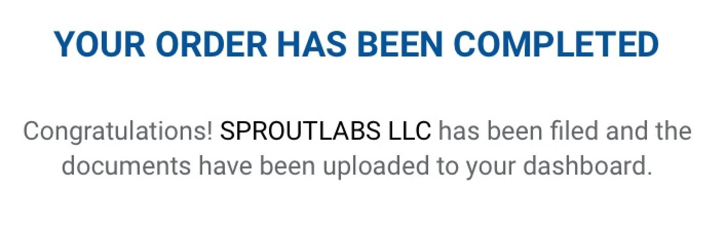 成功註冊公司的通知